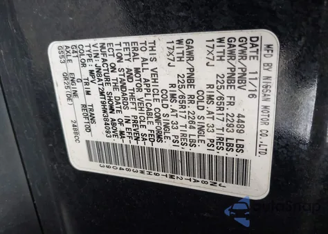 2017 Nissan Rogue S from USA, damaged, VIN JN8AT2MT9HW384093